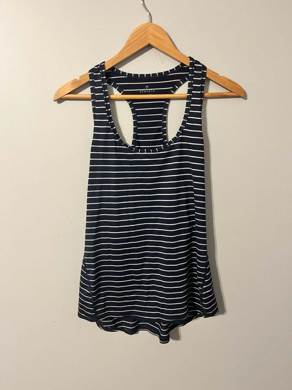 Athleta, Chi Striped Racerback Tank Top, Navy, Activewear/Running, Athleisure,M
